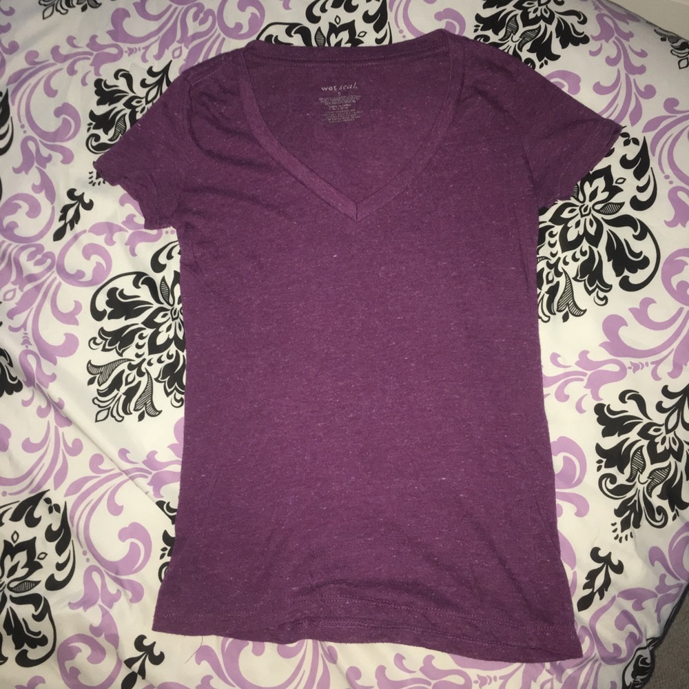 Purple V neck